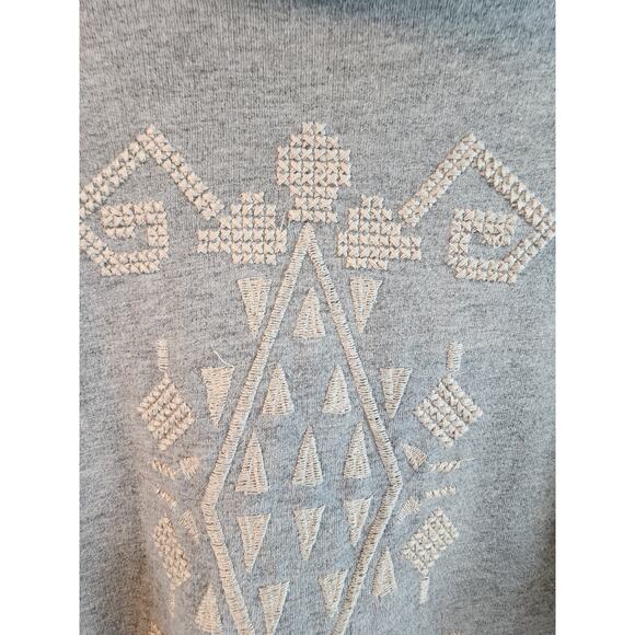 Willow & Clay Women's SZ Large Gray Hoodie Embroidery Longline - Picture 8 of 16